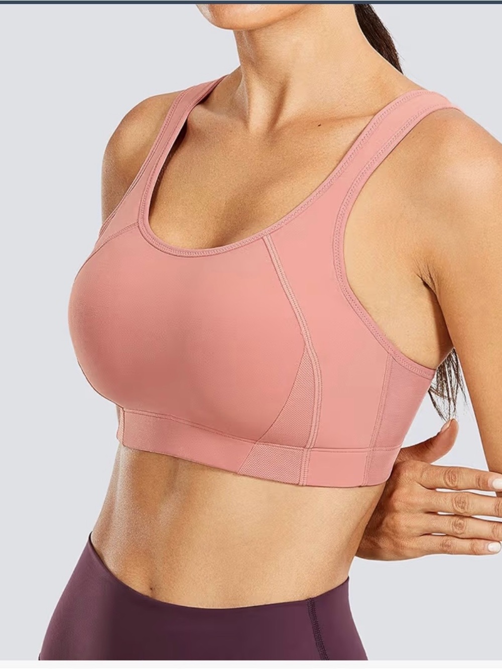 Syrocan Women's High‑Support Sports Bra - Dusty Rose. 36C